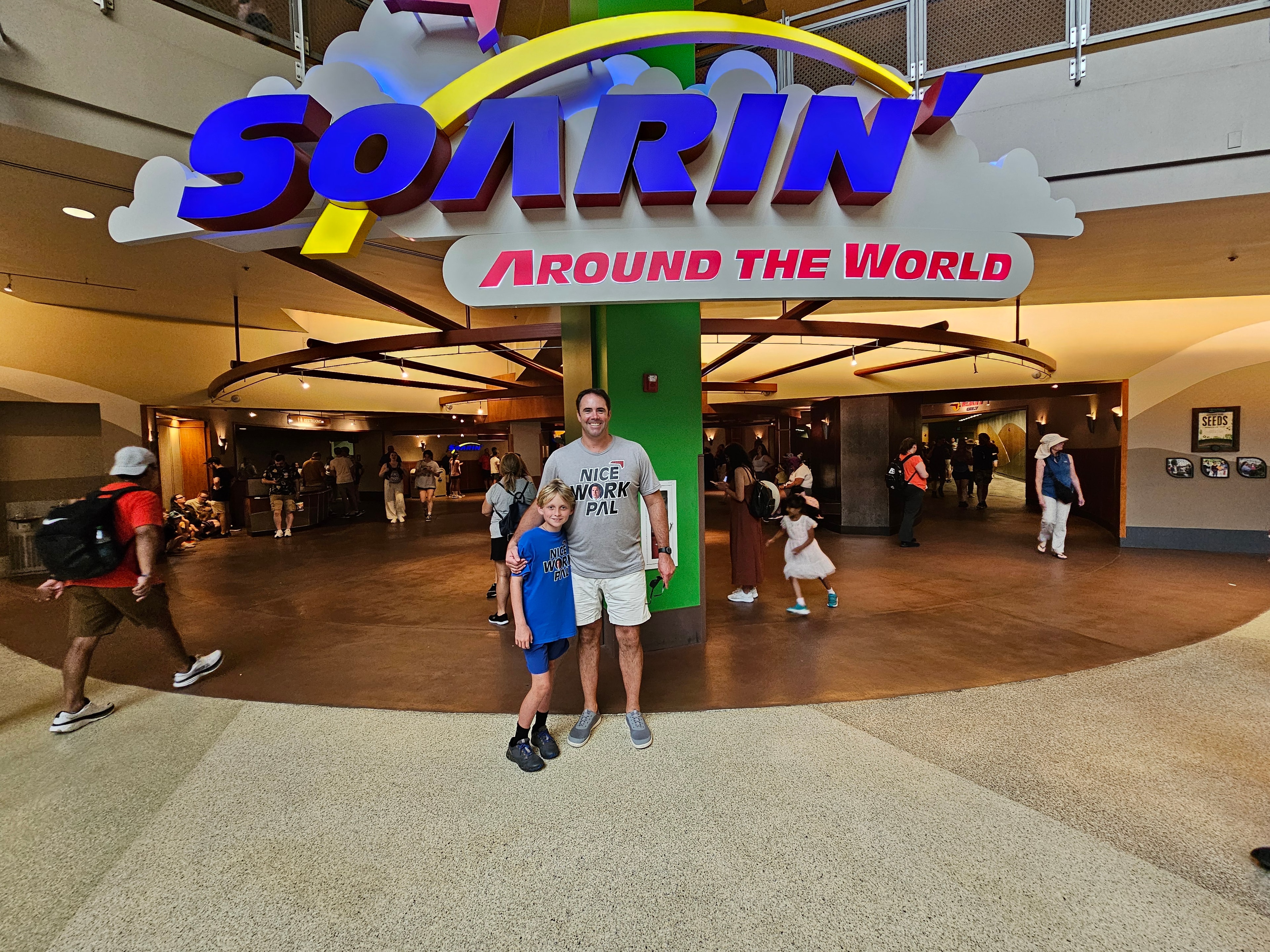 Family enjoying a theme park trip